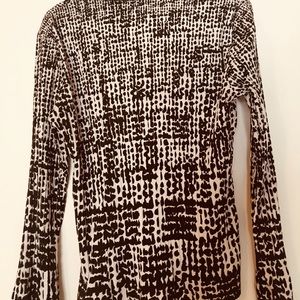 Brown spotted long sleeve blouse